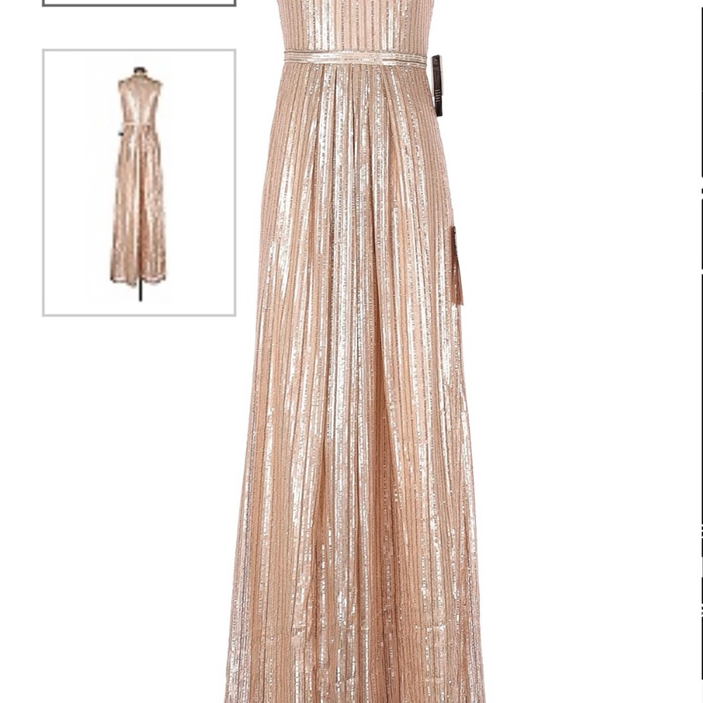 Adrianna Papell Weddington Way Isabelle gold sequin dress size 4